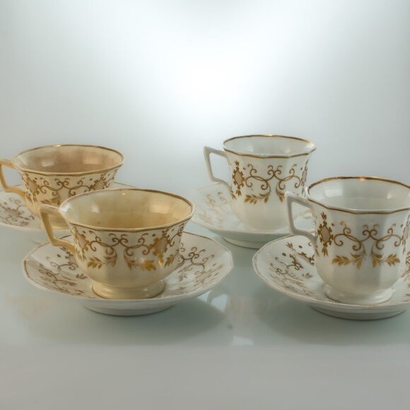 ANTIQUE Copeland and Garrett Late Spode Felspar Porcelain Set | Rococo Style - Picture 10 of 12
